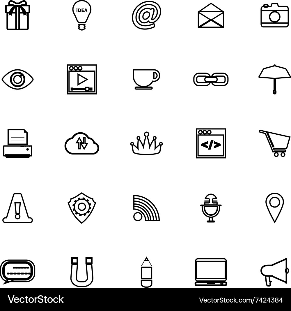 Internet website line icons on white background vector image
