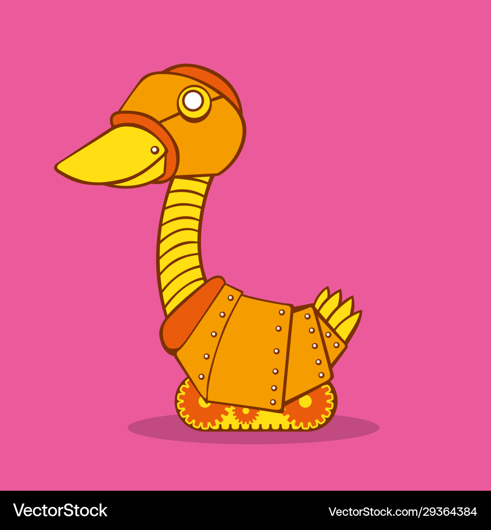 Metallic Robot Duck vector image