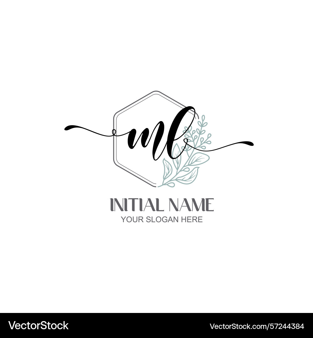 Modern botanical ml initial logo collection Modern botanical ml initial logo collection Vector Image