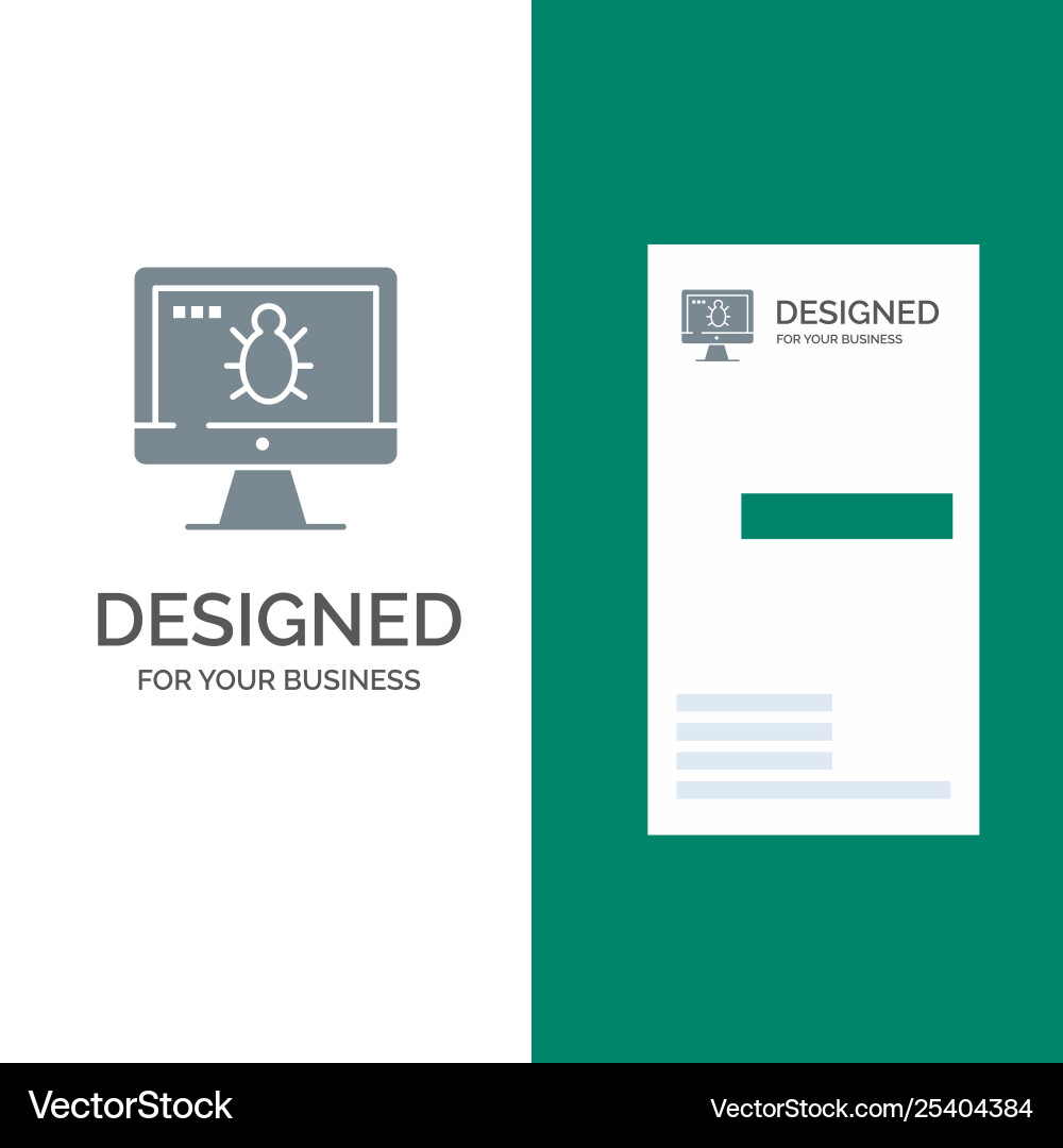 Monitor bug screen security grey logo design Vector Image