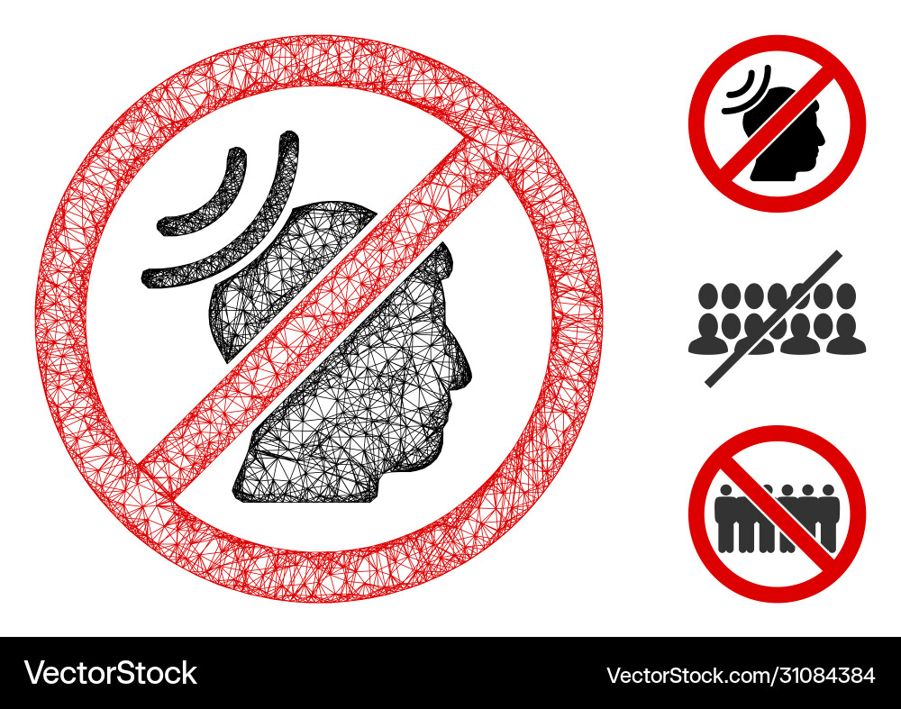No telepathy waves polygonal web mesh No telepathy waves polygonal web mesh vector image