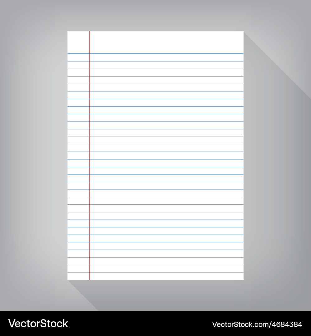Notebook paper isolated gray background empty Vector Image