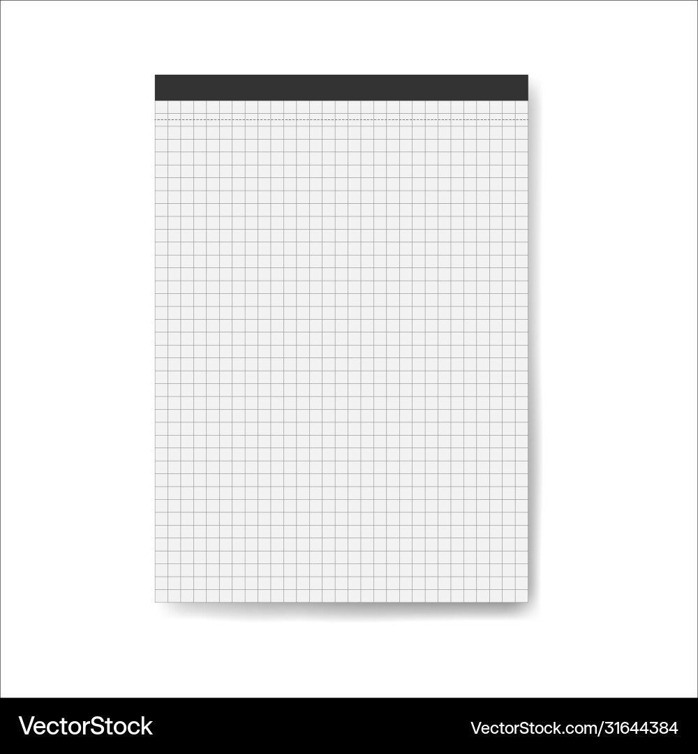 Notepad icon with shadow flat style checked Vector Image