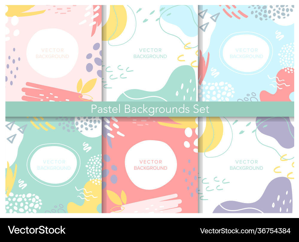 Pastel Abstract Geometric Patterns vector image