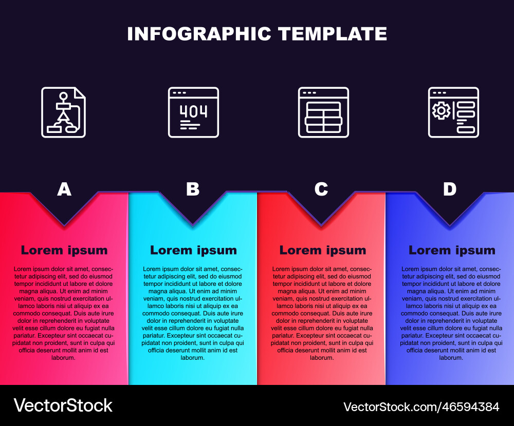 Set line flowchart page with 404 error mysql Set line flowchart page with 404 error mysql vector image