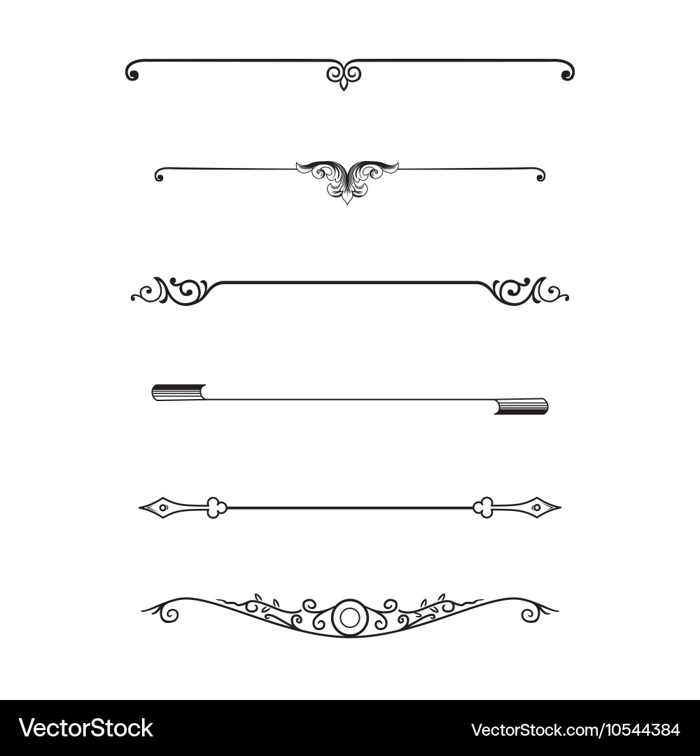 Set of calligraphic design elements vector image