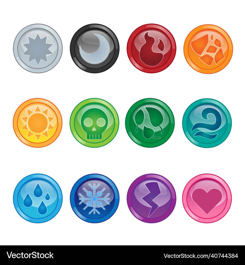 Set of game icons isolated on white background Vector Image