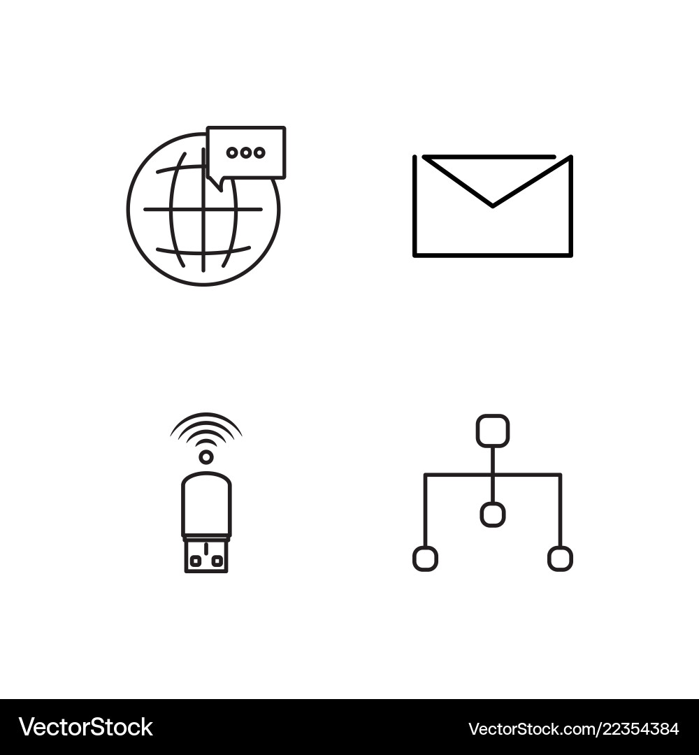Web simple outlined icons set Web simple outlined icons set Vector Image
