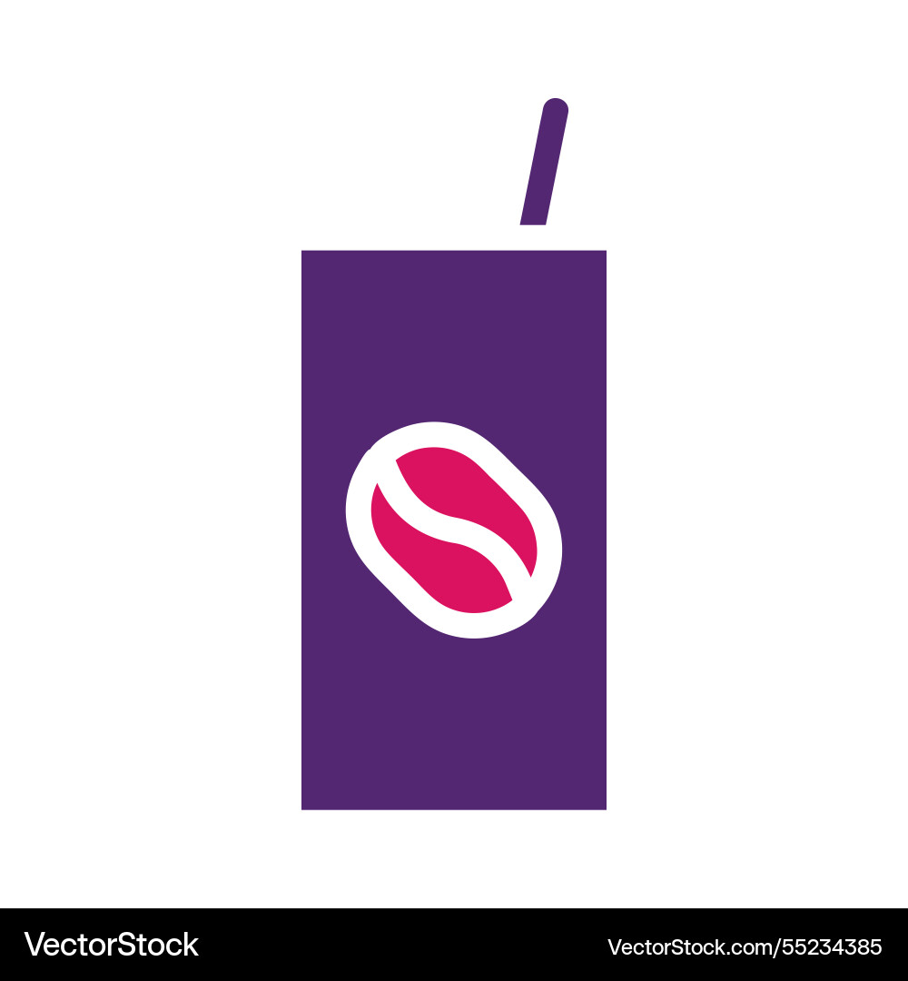 A purple coffee cup with red bean icon Royalty Free Vector