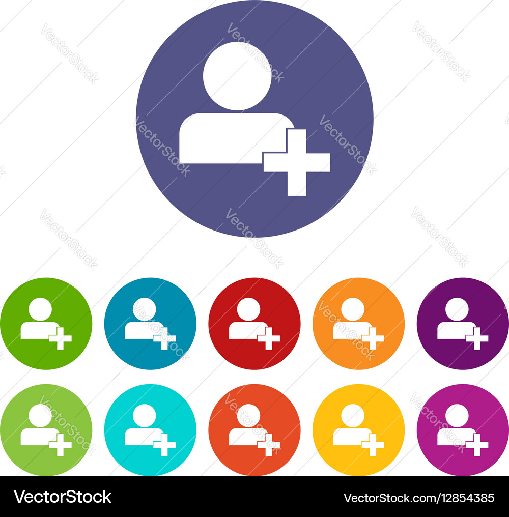 Add new user account set icons Vector Image