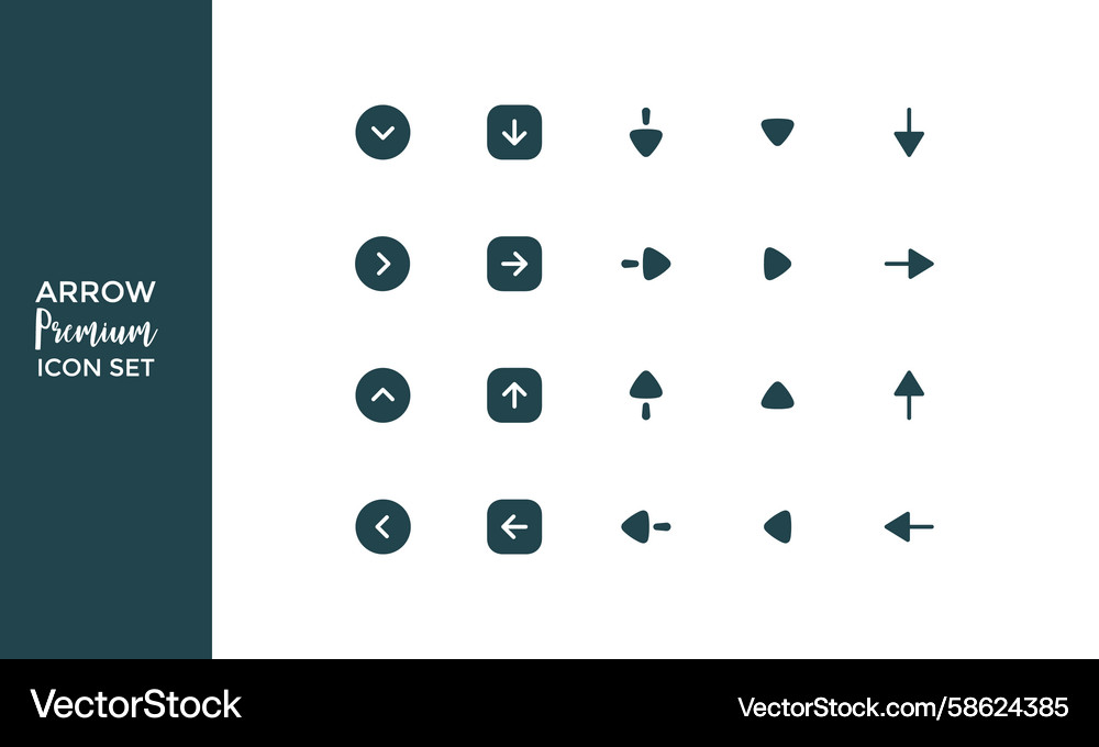 Arrow icon set filled with multiple directional Vector Image