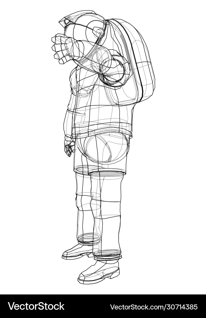 Astronaut concept rendering 3d Vector Image