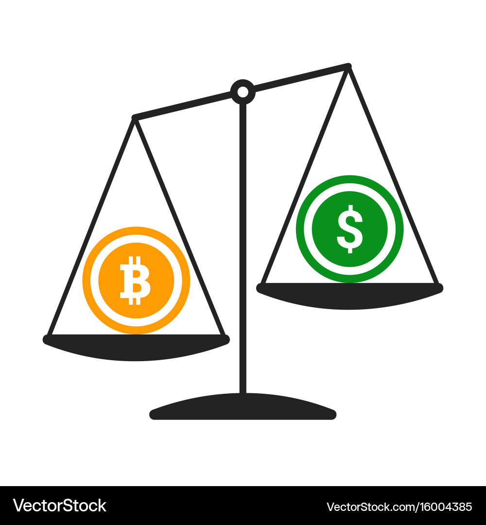 Bitcoin and Dollar Comparison – Royalty-Free Vector | VectorStock