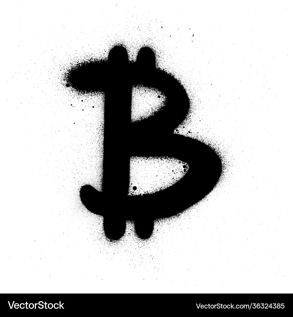 Bitcoin Graffiti Spray Royalty Free Vector Image
