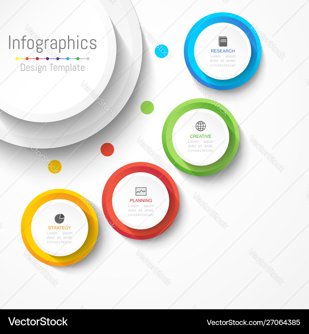 Circular Data & Process Elements vector image