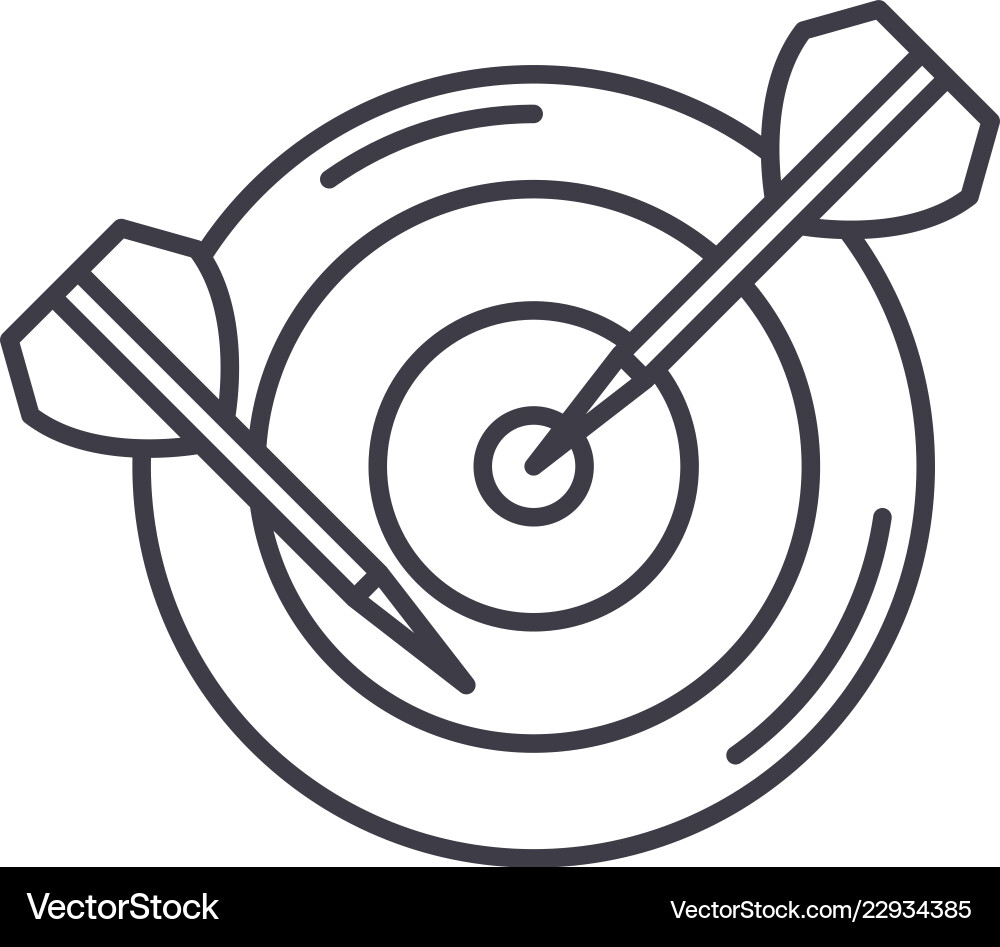 Dart line icon concept linear vector image