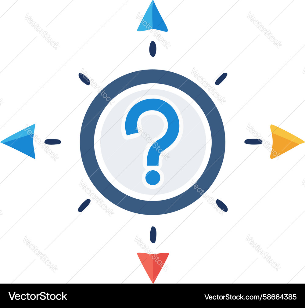 Directional query question mark with arrows Vector Image