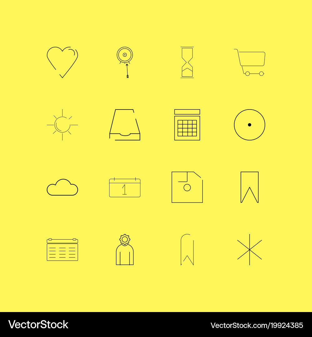 Interface linear icon set simple outline icons vector image
