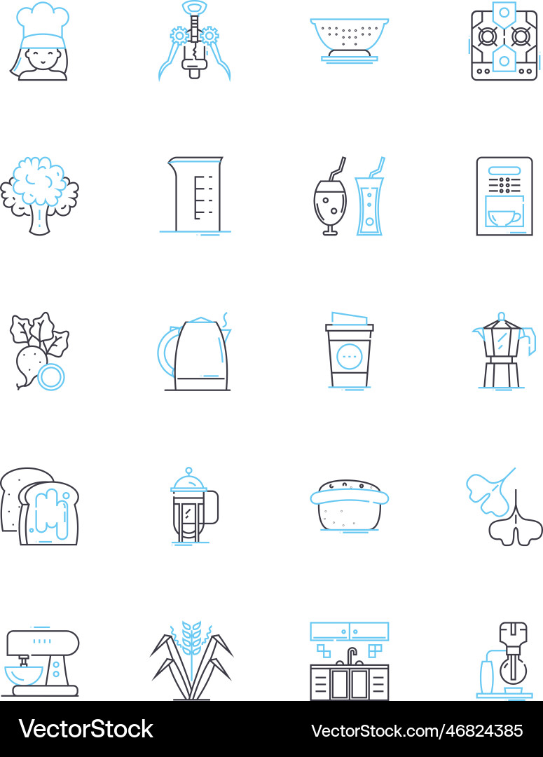 Java joint linear icons set beans espresso Java joint linear icons set beans espresso vector image