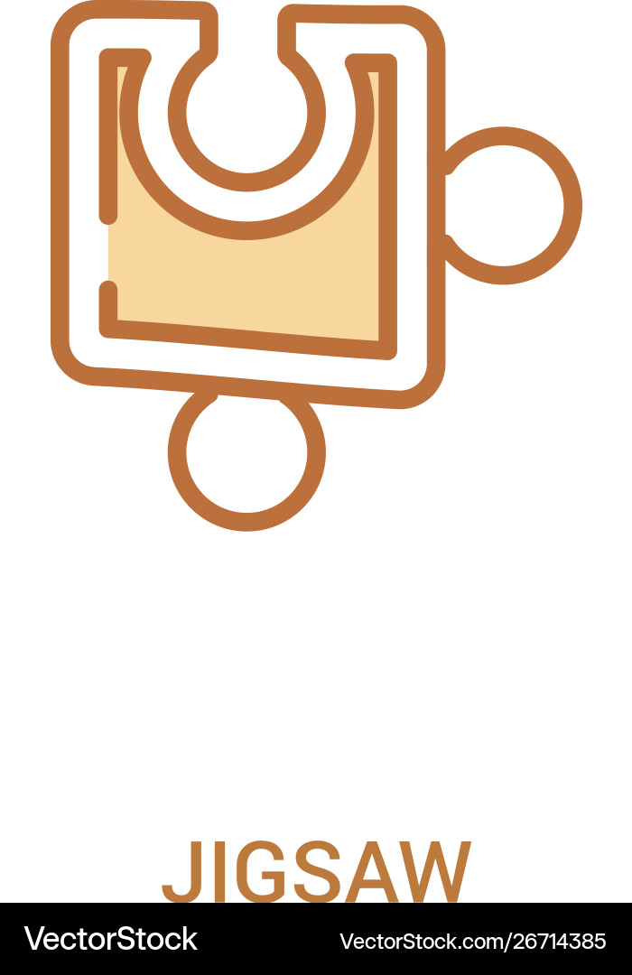 Jigsaw concept 2 colored icon simple line element Jigsaw concept 2 colored icon simple line element vector image