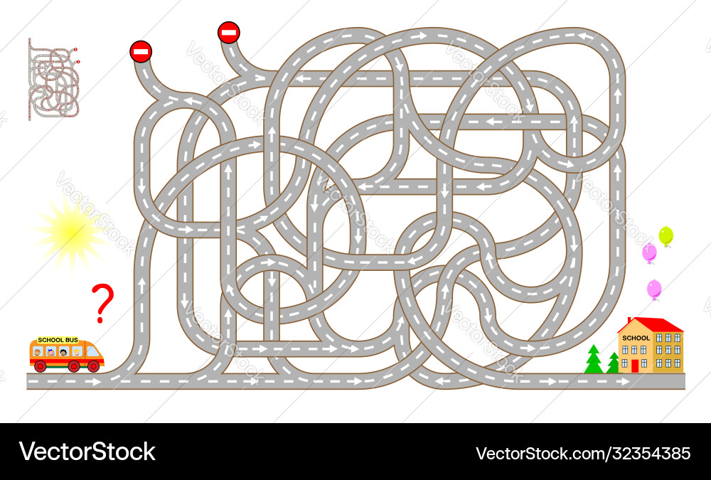 Logic puzzle game with labyrinth for children Vector Image