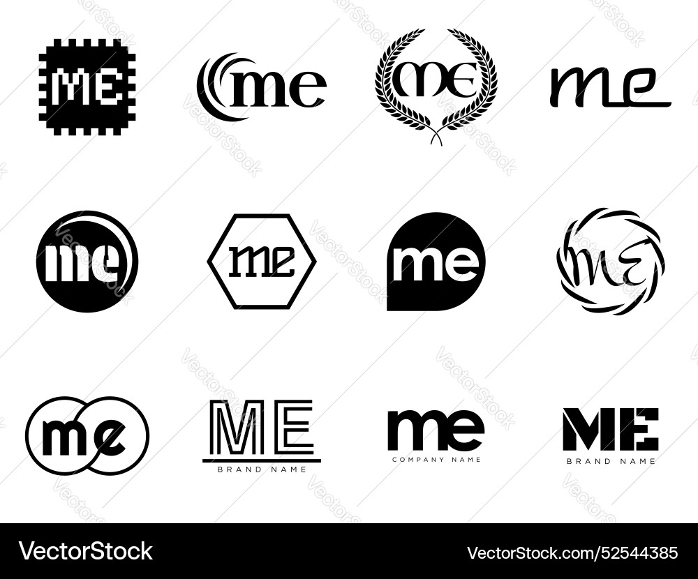 Me logo company template letter m and e logotype Vector Image