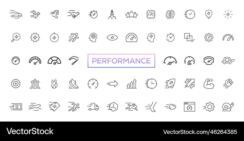 Performance line icons editable stroke pixel Vector Image
