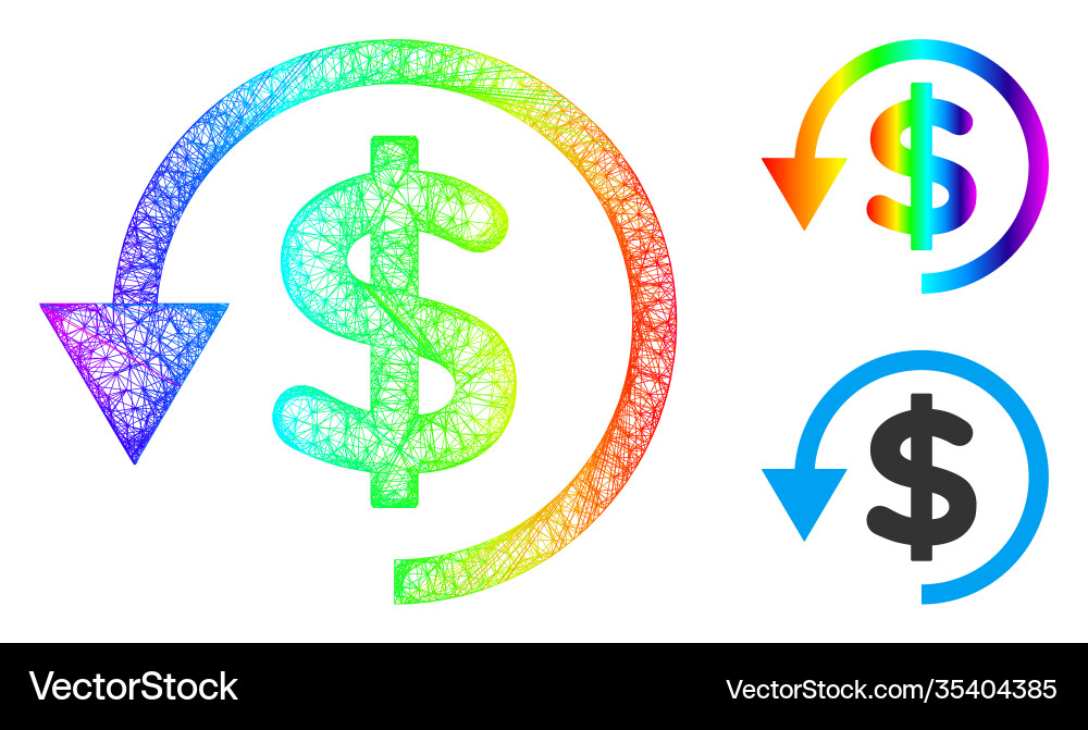 Rainbow net mesh gradient chargeback icon Vector Image