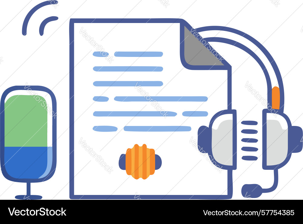 Recording document icon broadcast scripts vector image