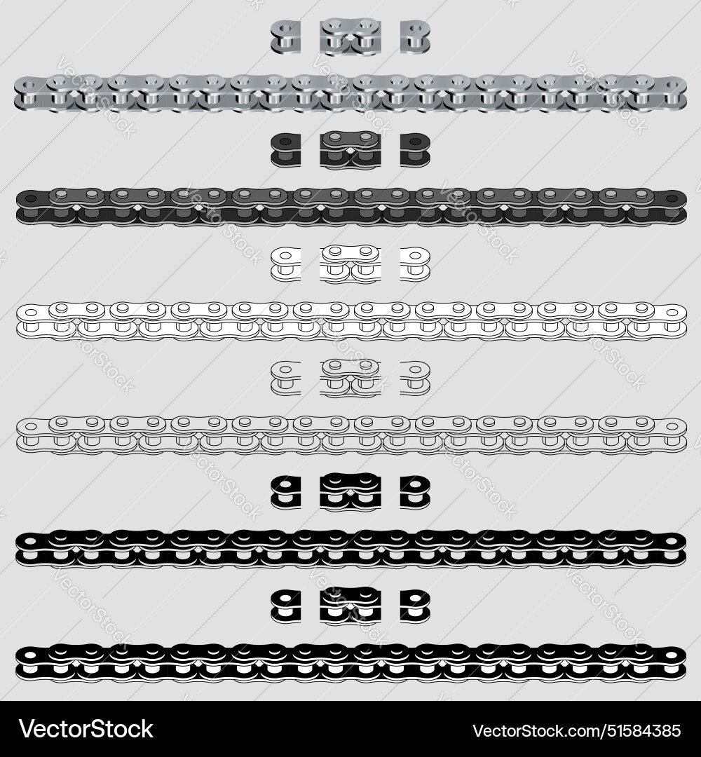 Roller Chain & Bicycle Link Pattern vector image