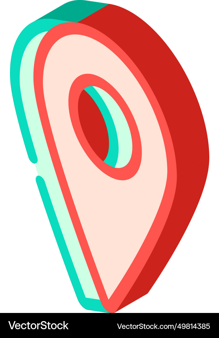 Rote Zeigerkarte Lage isometric icon Rote Zeigerkarte Lage isometric icon vektorbild