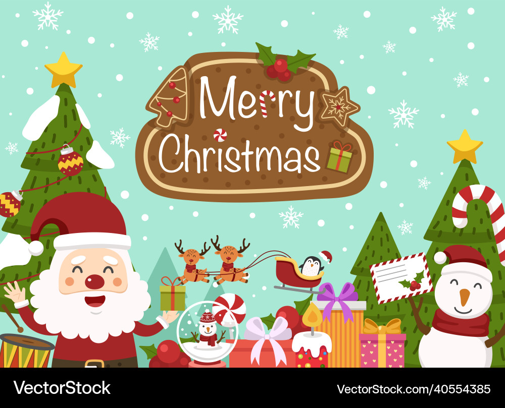 Santa claus happy new year and merry christmas Santa claus happy new year and merry christmas vector image