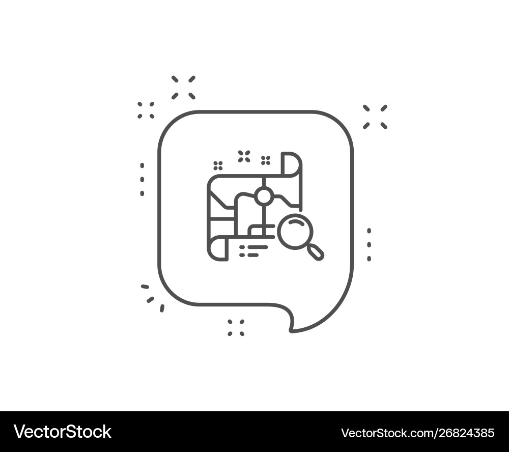Search map line icon find location address sign Vector Image
