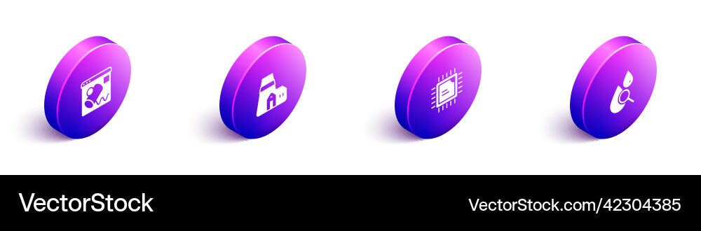 Set isometric data visualisation power station Set isometric data visualisation power station Vector Image