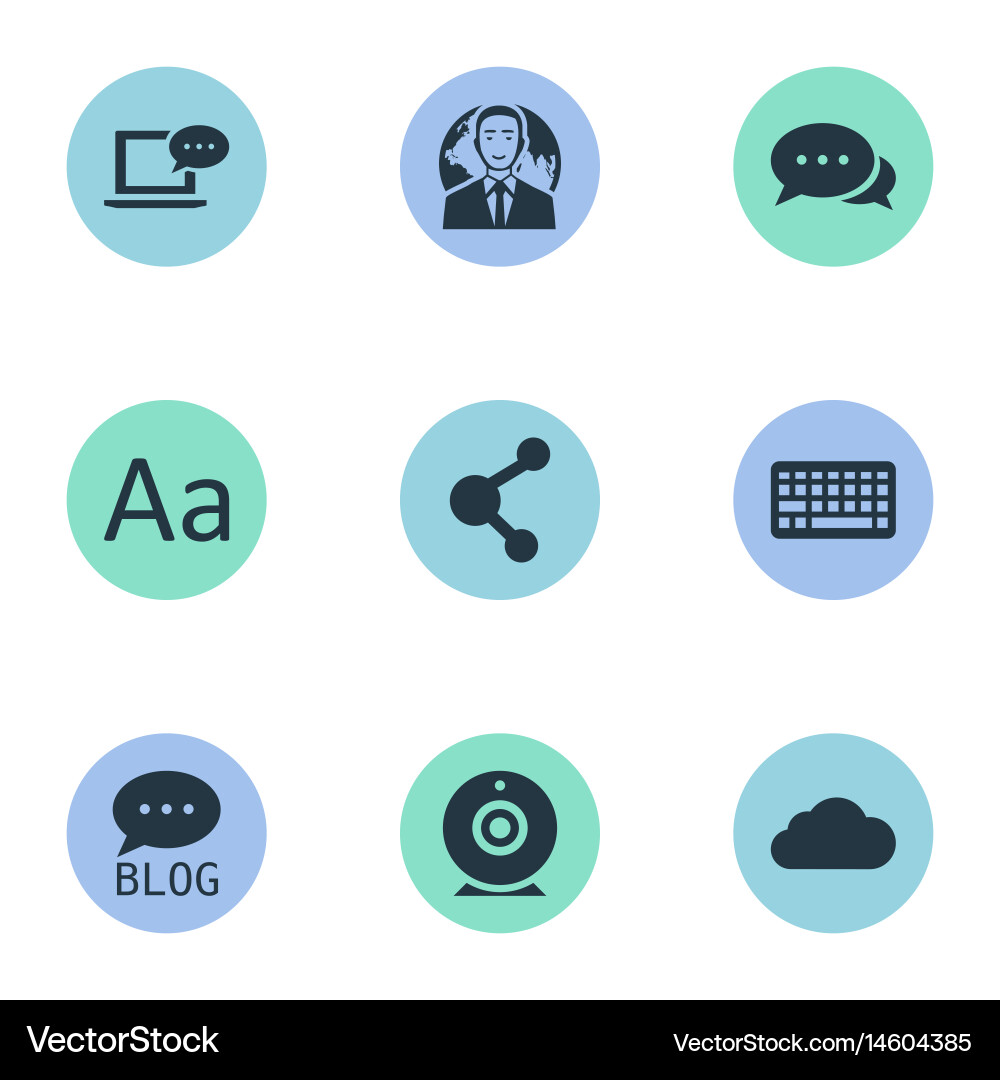 Set of simple user icons vector image