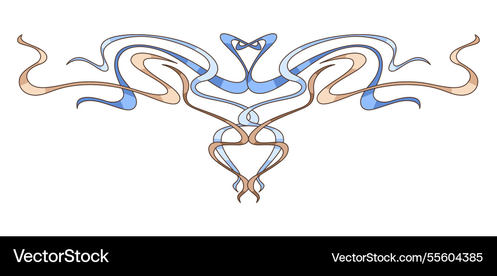 Vignette in art nouveau style decorative curl Vignette in art nouveau style decorative curl vector image