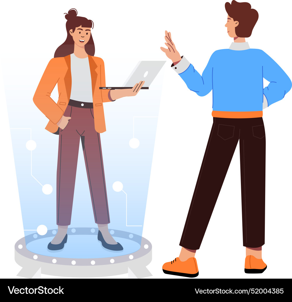 Webcharacter based flat of holographi Vector Image