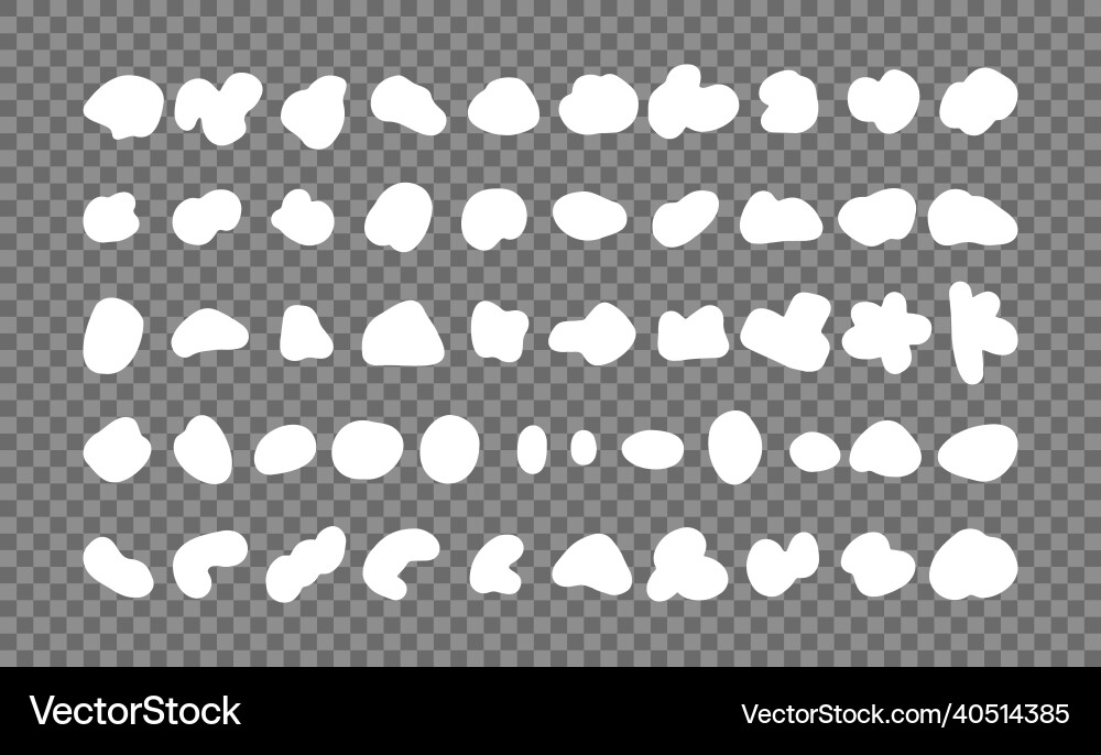 White random shapes set organic abstract splodge White random shapes set organic abstract splodge Vector Image