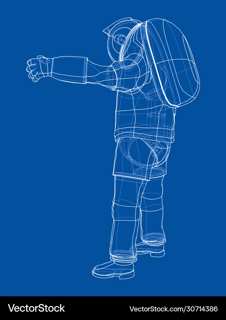 Astronaut concept rendering 3d vector image
