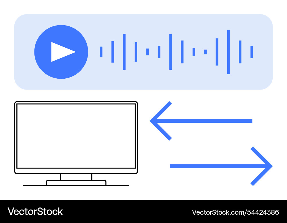 Audio playback and data transfer with monitor Audio playback and data transfer with monitor vector image