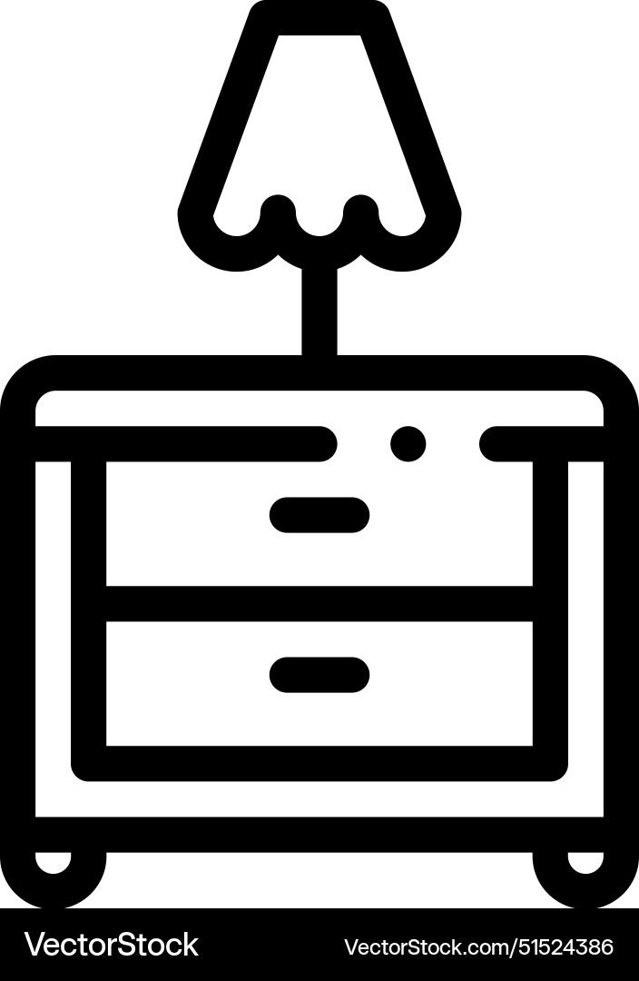 Bedside table icon thin linear style design Bedside table icon thin linear style design vector image