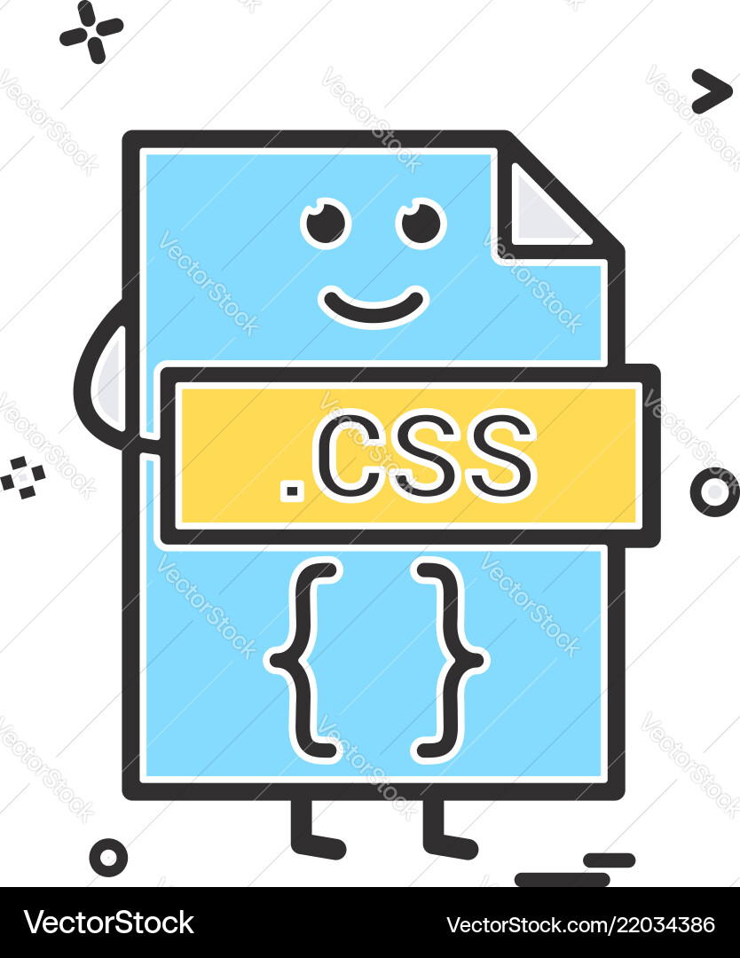 Computer css file format type icon design Computer css file format type icon design vector image