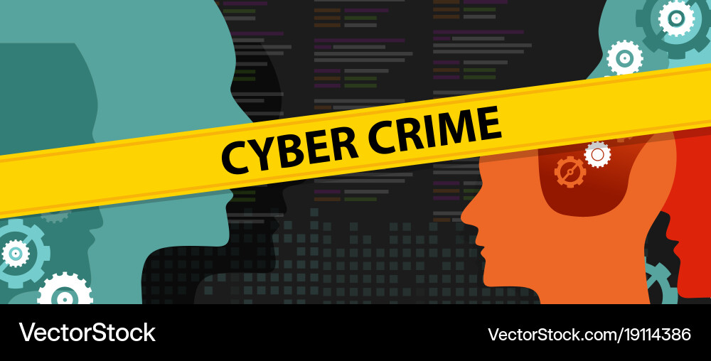 Cyber crime head source code security vector image