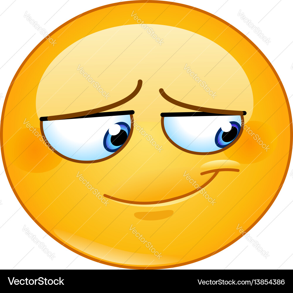 Embarrassed smile emoticon Embarrassed smile emoticon vector image