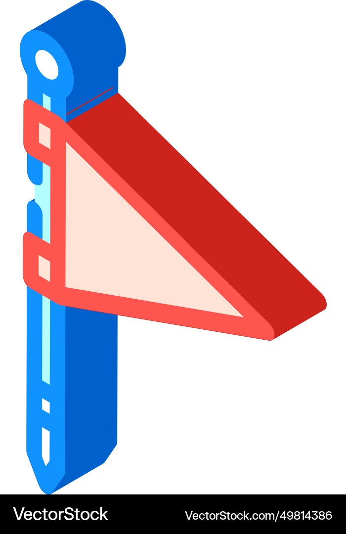 Flag red pointer map location isometric icon vector image