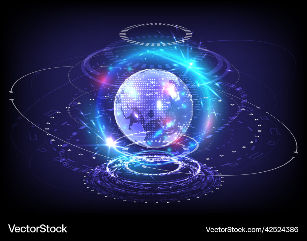 Gui and ui virtual reality portal hologram Gui and ui virtual reality portal hologram vector image