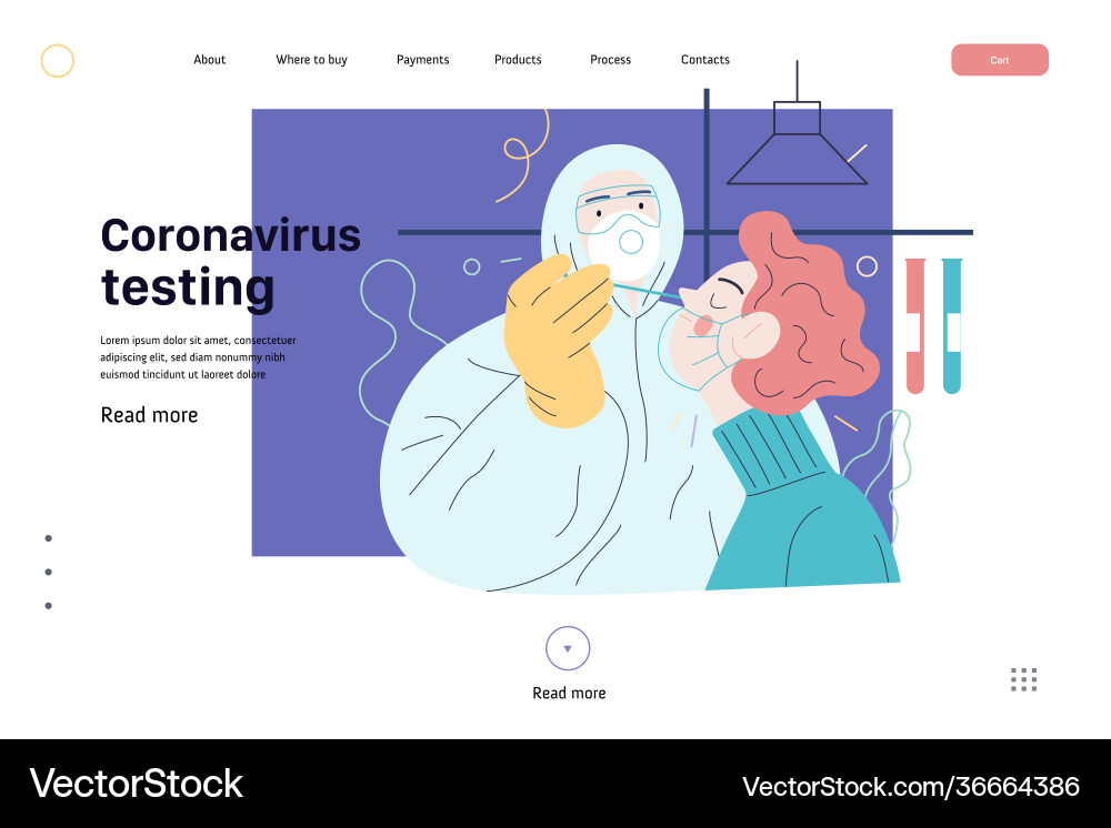 Medical tests web page template - testing Medical tests web page template - testing vector image