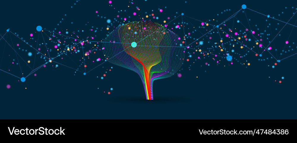 Neural network concept connected cells with links Neural network concept connected cells with links vector image