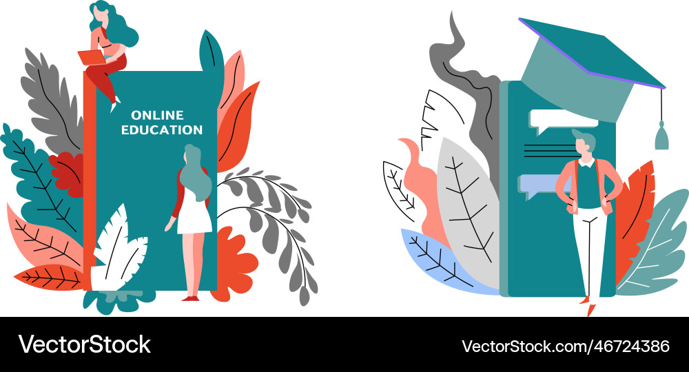 Online education courses for students classes Online education courses for students classes vector image