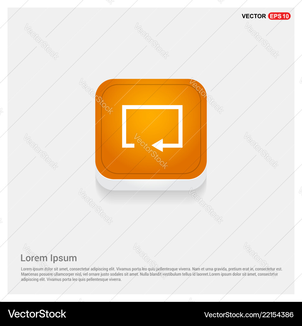 Refresh icon orange abstract web button Vector Image